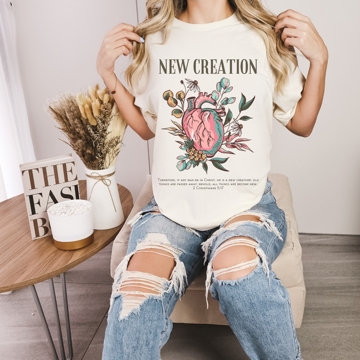 womens trendy christian shirt, a new creation tshirt, 2 Corinthians shirt