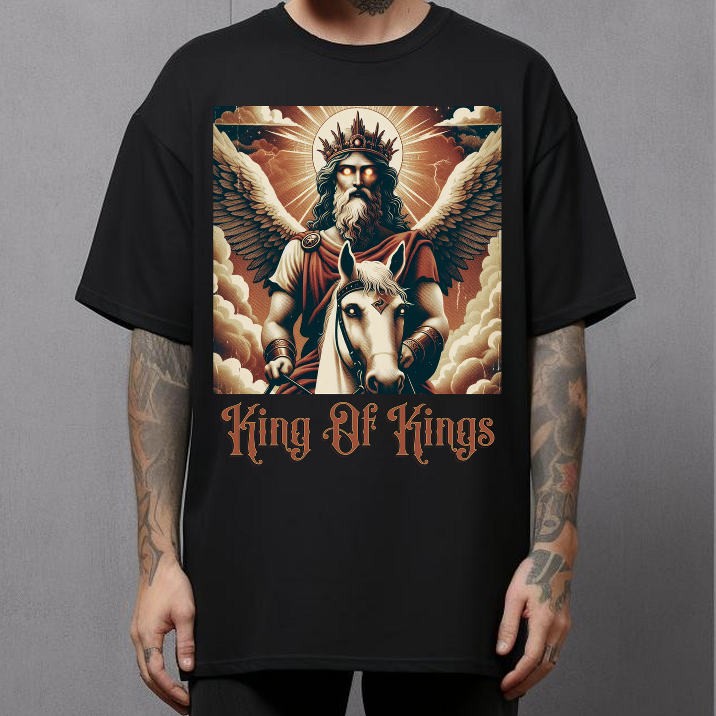 mens christian graphic tee king of kings jesus shirt for men