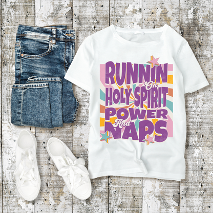 flat lay of a white short sleeve womens cute christian shirt