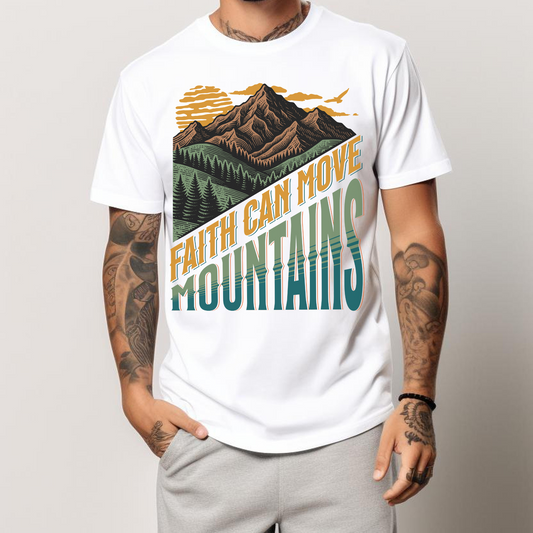 unisex faith can move mountains christian tshirt