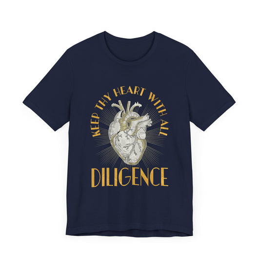 Keep Thy Heart With All Diligence-Christian Streetwear T-shirt Navy
