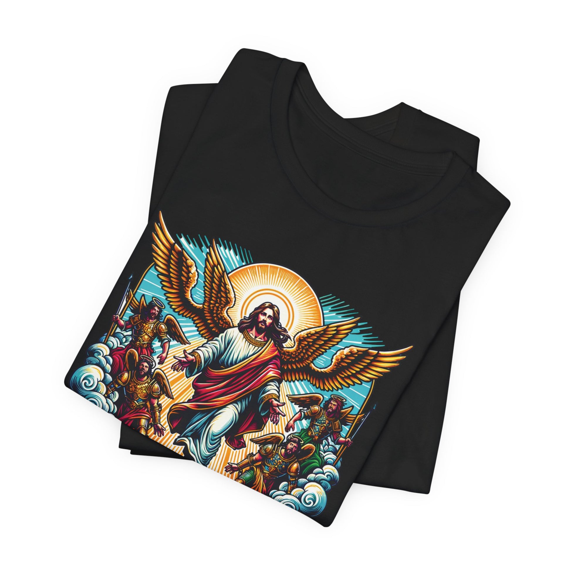 jesus with angles cool christian tshirts for men