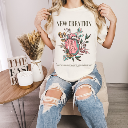 womens trendy christian shirt, a new creation tshirt, 2 Corinthians shirt