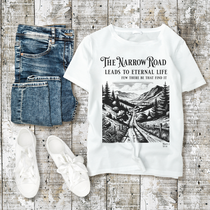 flat lay of white christian tshirts for women