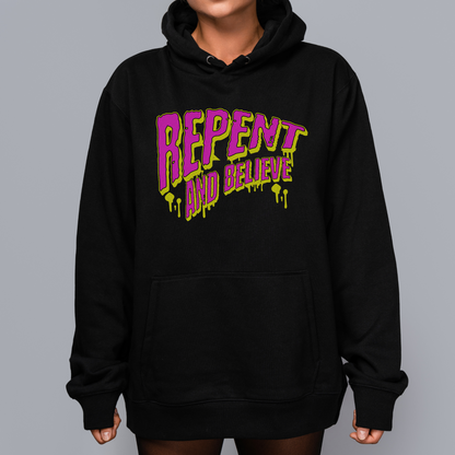 alt christian hoodie repent and believe