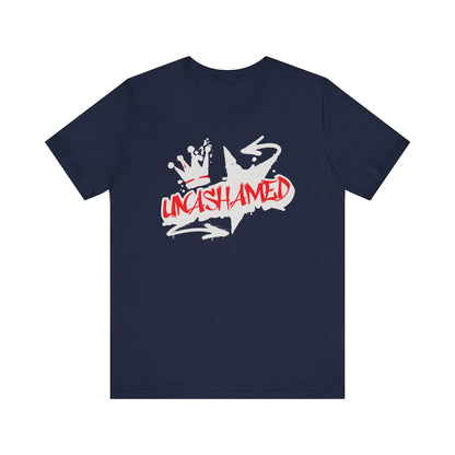 unashamed tee for men in navy