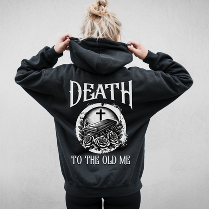 alternative christian streetwear hoodie, death to the old me