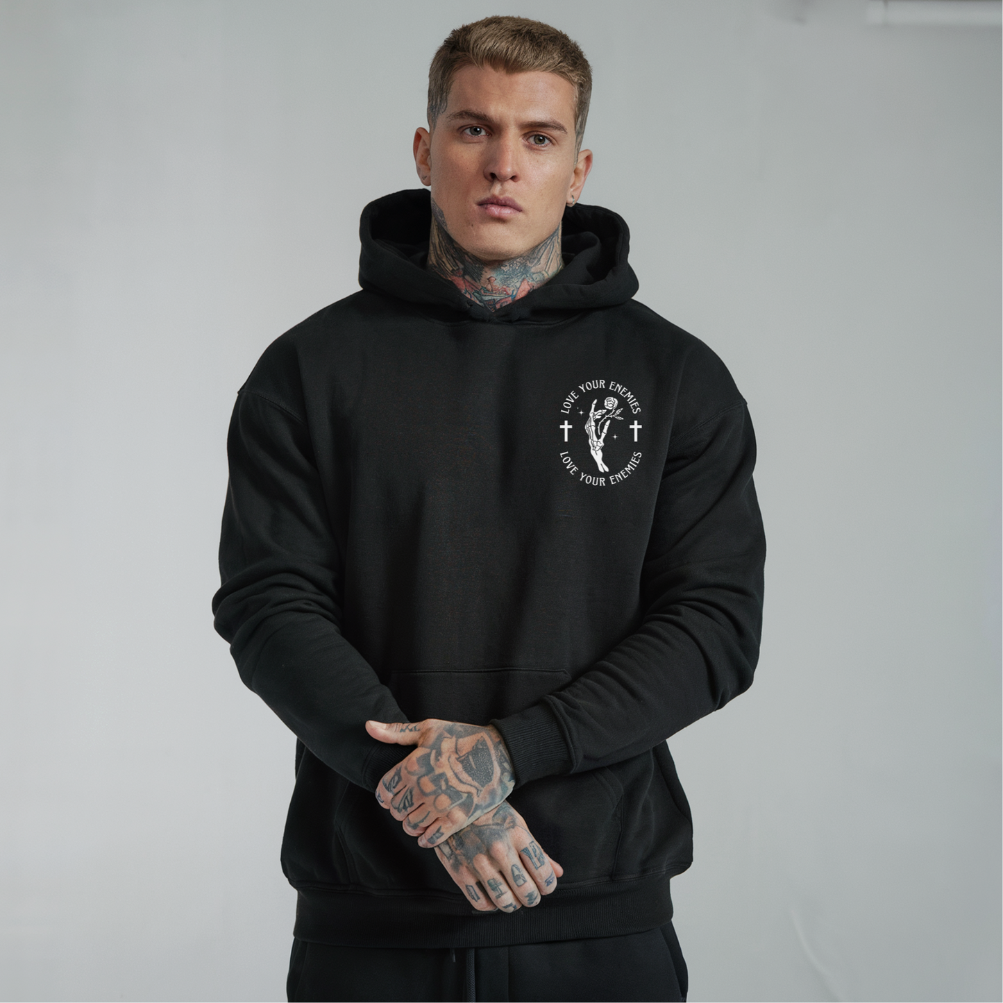 alternative christian mens hoodie love your enemies