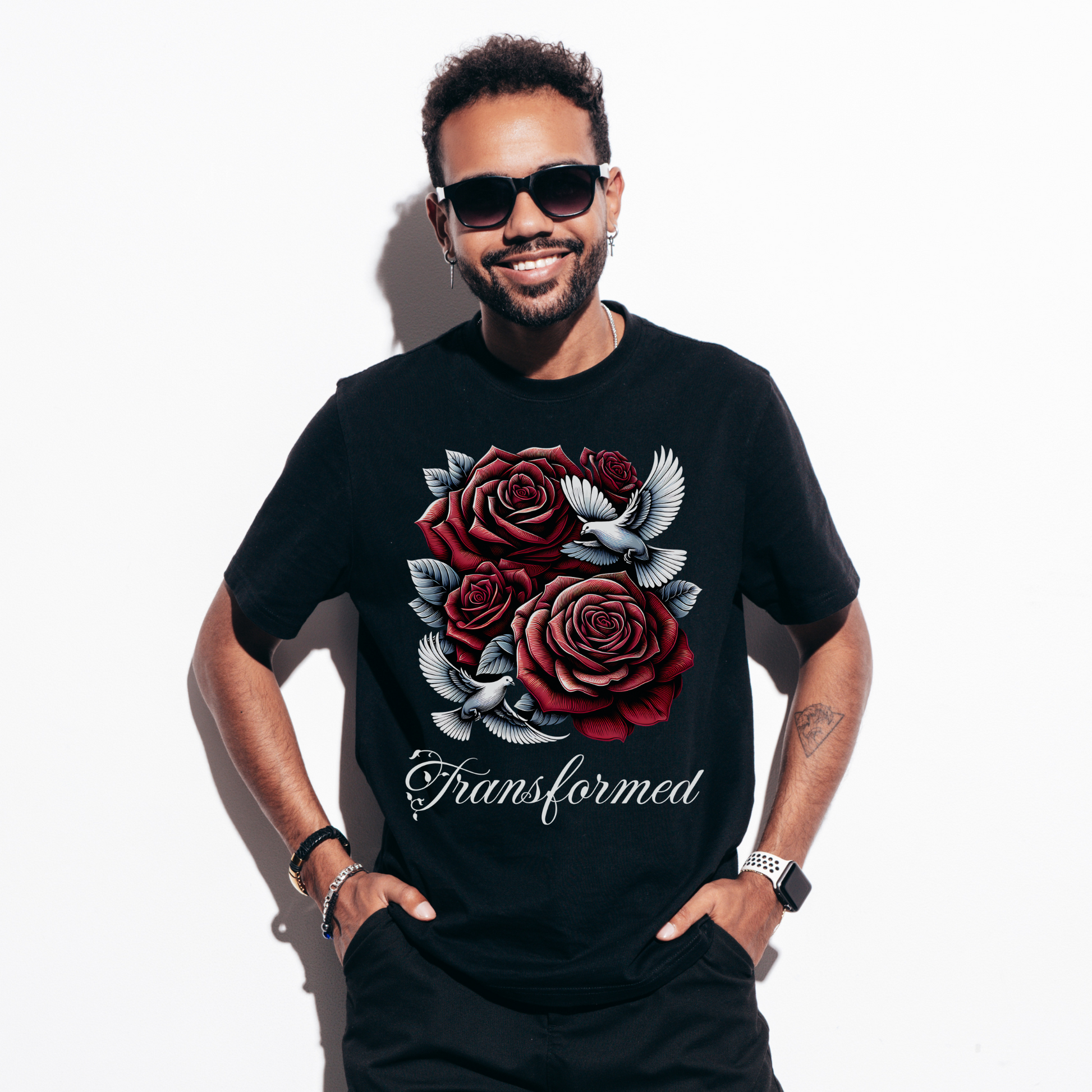 transformed christian shirt in black christian streetwear for men