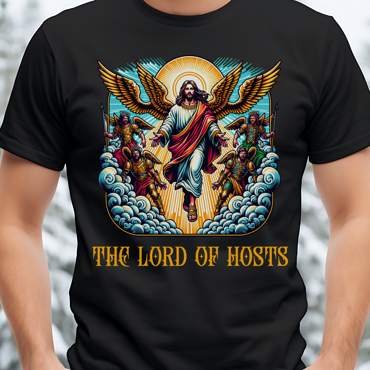 bold christian shirt of jesus and angels