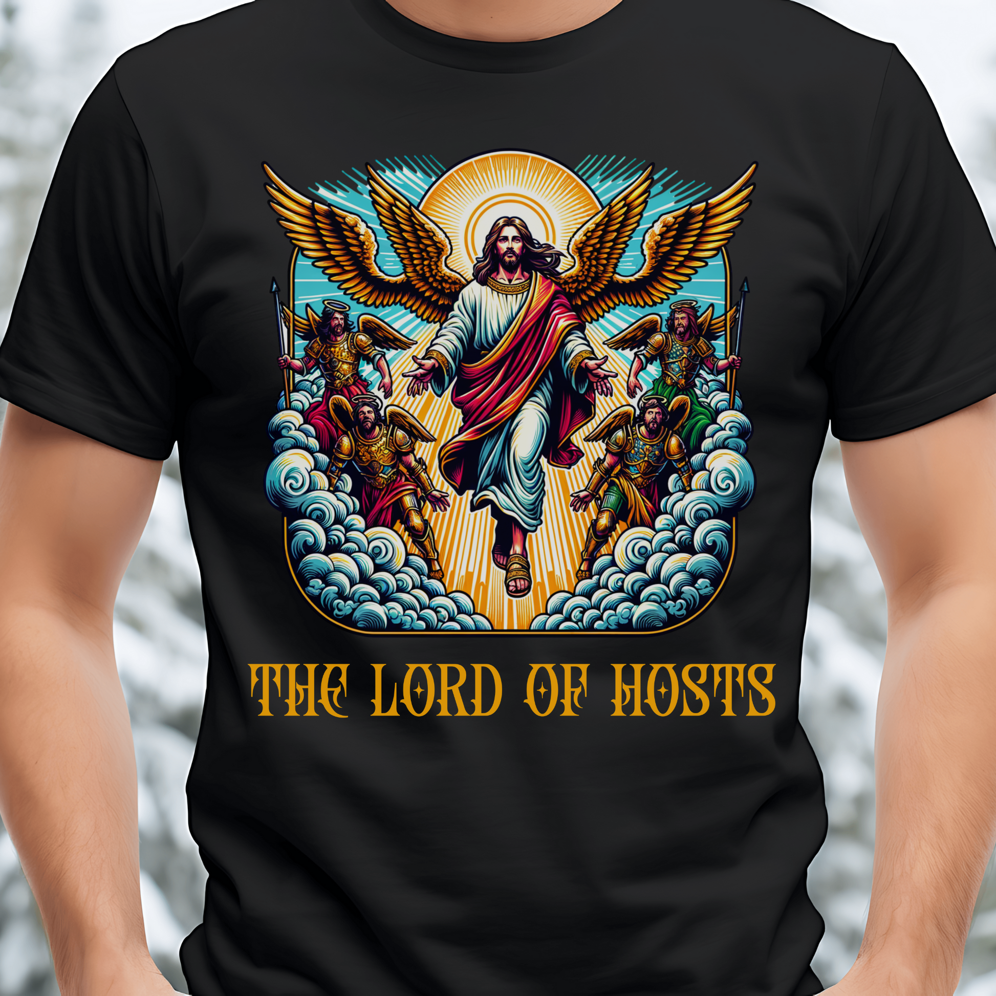 bold christian shirt of jesus and angels