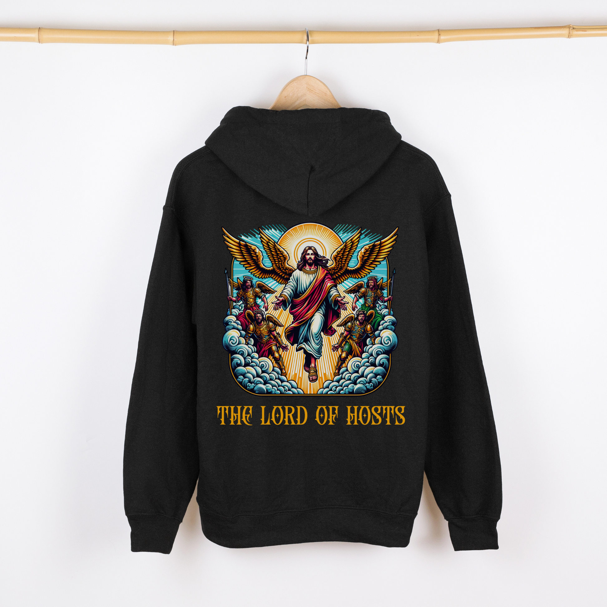 black alternative christian hoodie the lord of hosts, jesus hoodie, angels hoodie