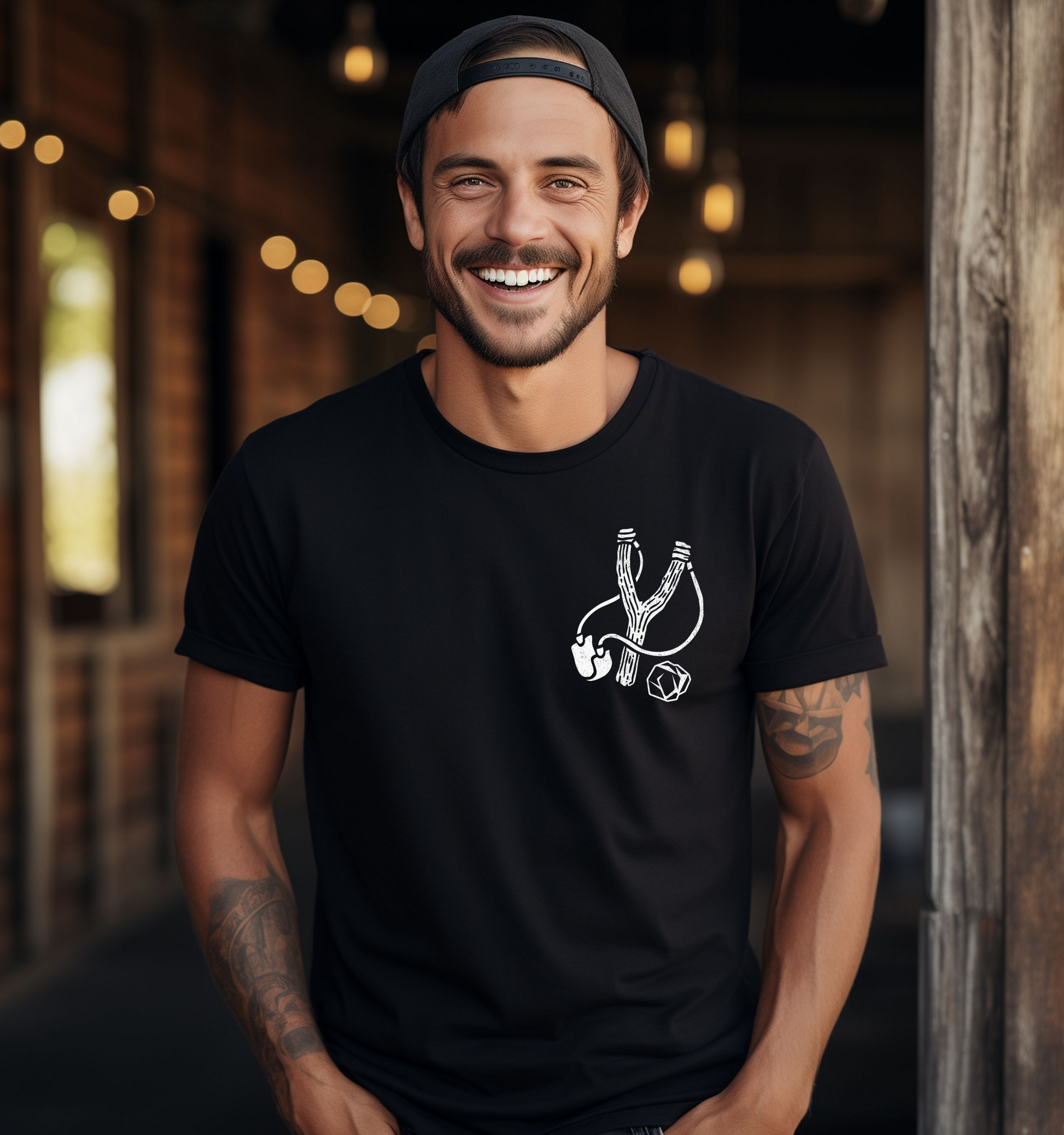 Mens christian graphic tee, david and goliath, defeat your giants