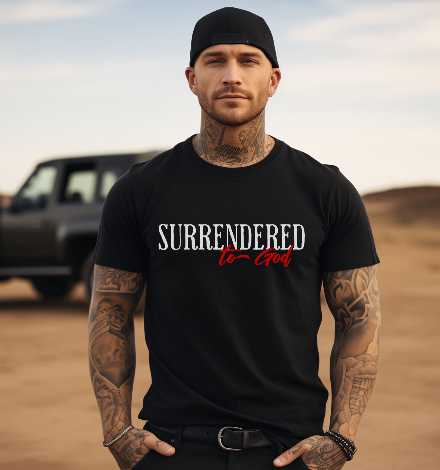 Surrendered To God-Christian Streetwear Tee