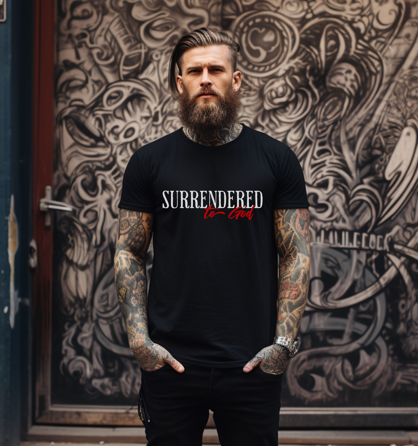 Surrendered To God-Christian Streetwear Tee