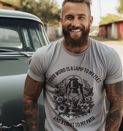 "Your Word is a Lamp" Unisex Christian Bible Verse Tee