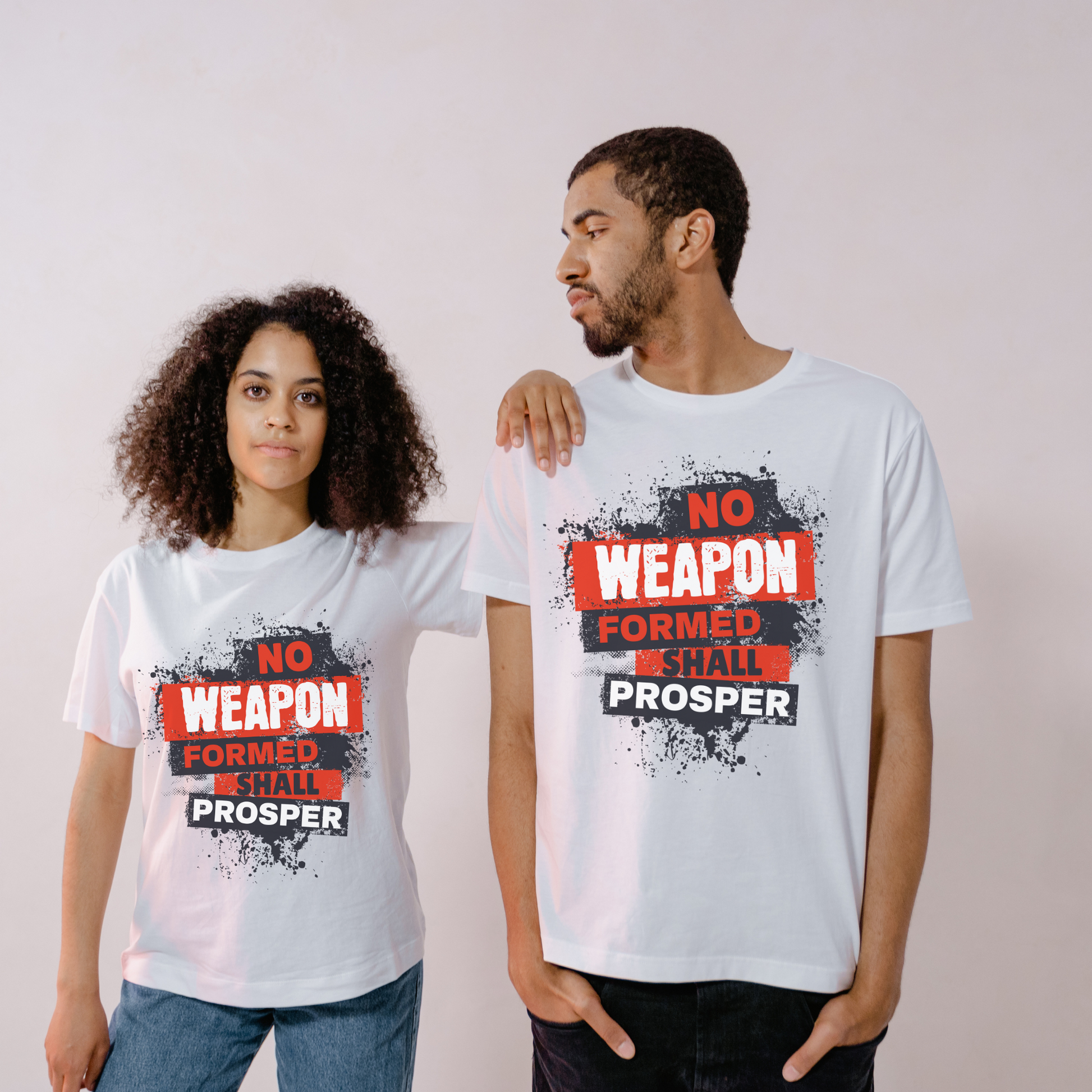 unisex christian streetwear shirt no weapon formed shall prosper