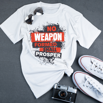 "No Weapon Formed Shall Prosper" Graffiti Christian Streetwear T-shirt
