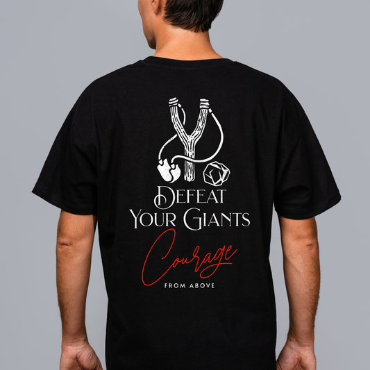 Defeat Your Giants-Men's Christian T-Shirt, David and Goliath Tshirt