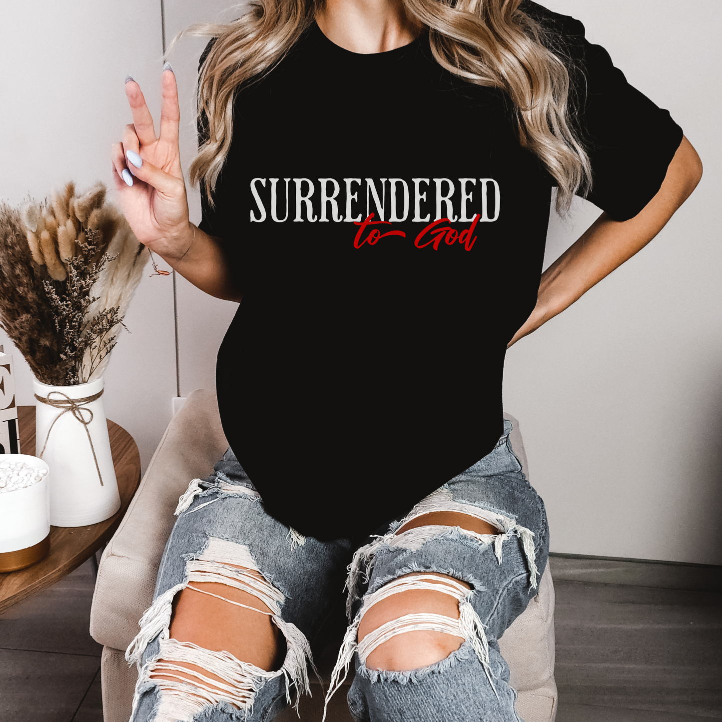 Surrendered To God-Christian Streetwear Tee