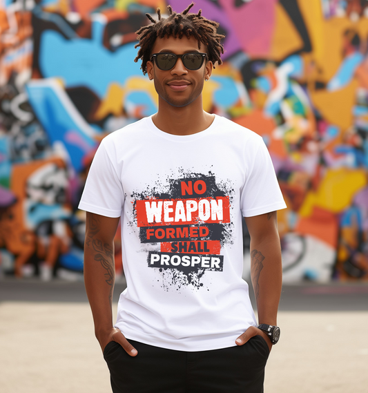 No Weapon Formed Shall Prosper Unisex Graffiti Christian Streetwear Tshirt