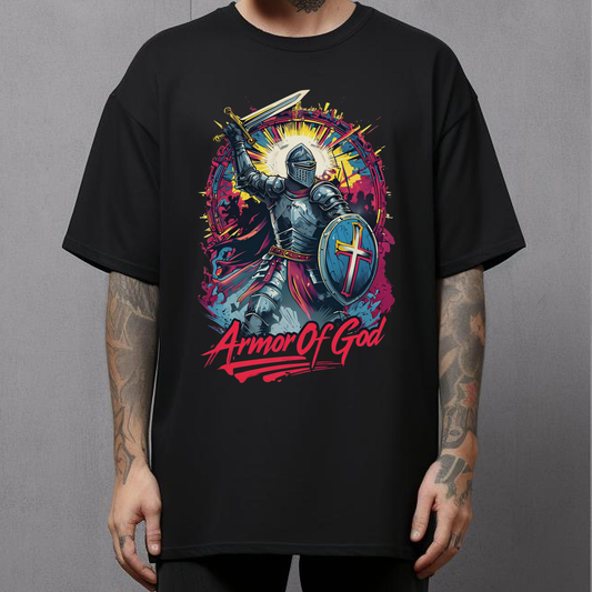 mens armor of god christian  graphic tee, mens christian streetwear