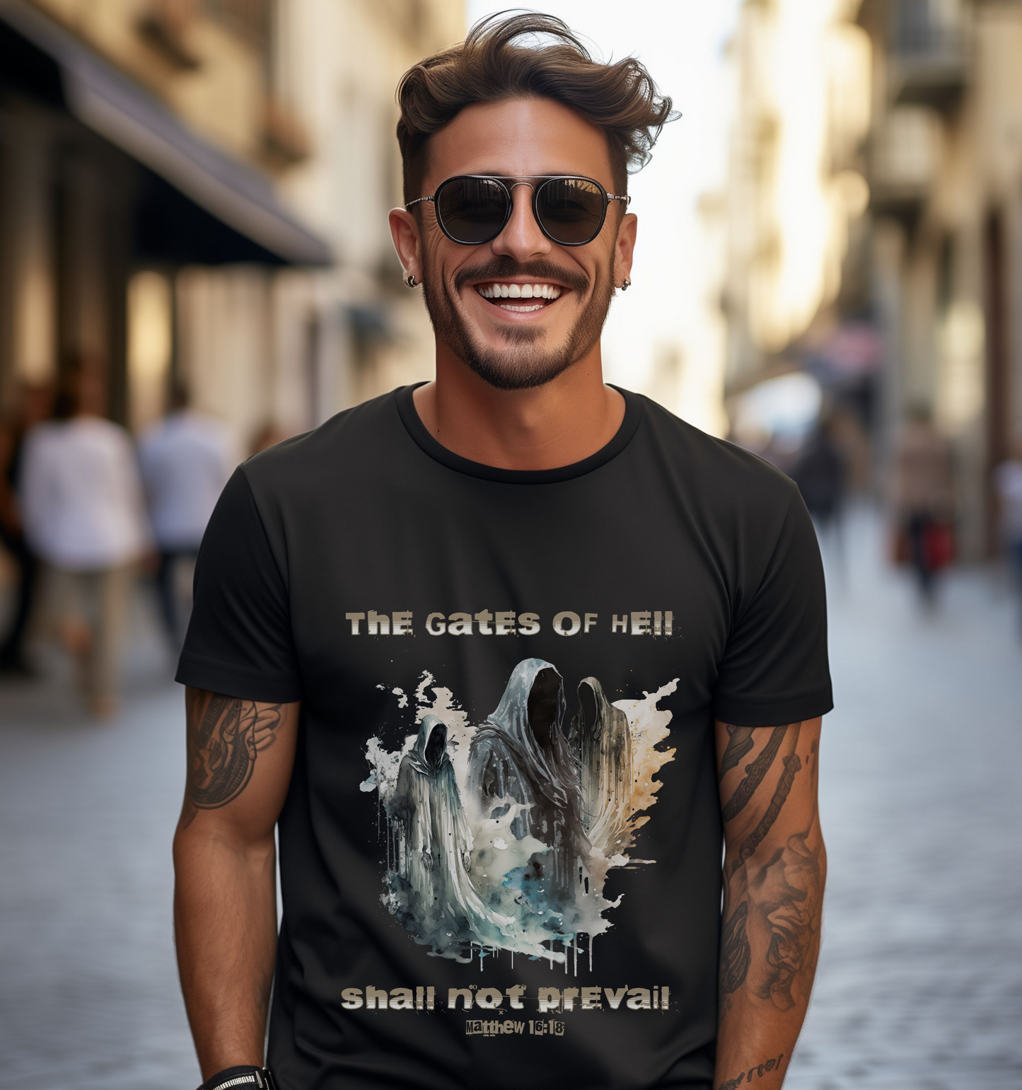 Gates Of Hell Shall Not Prevail, Men's Christian Graphic T-Shirt