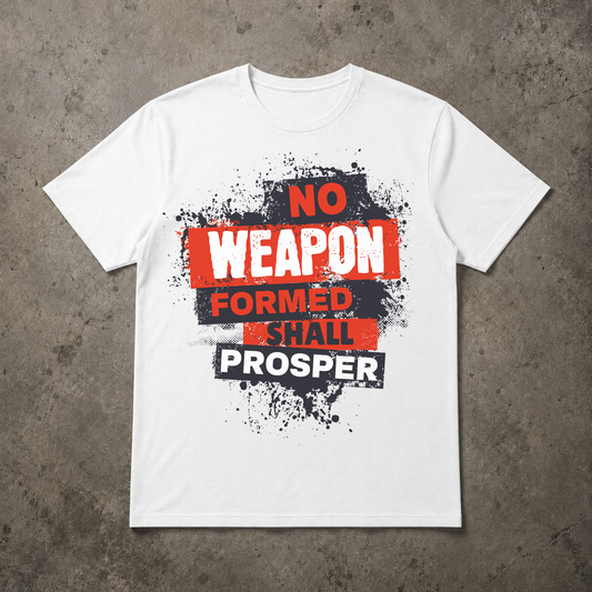 "No Weapon Formed Shall Prosper" Graffiti Christian Streetwear T-shirt