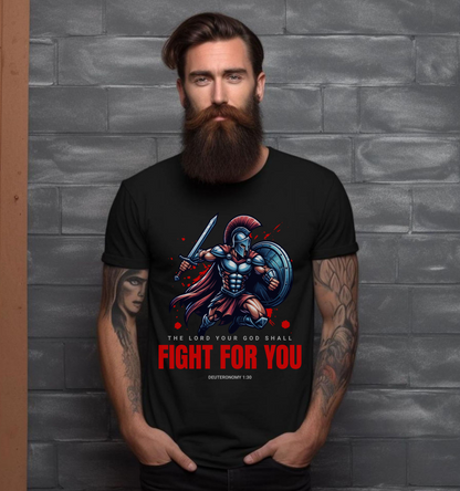 God Shall Fight For You-Men's Christian Graphic T-shirt