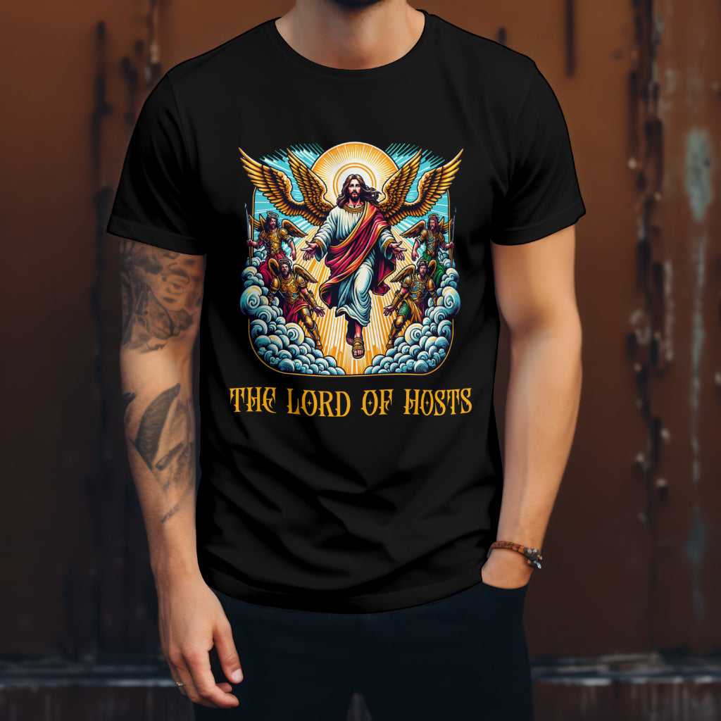 mens christian graphic tee the lord of hosts jesus shirt